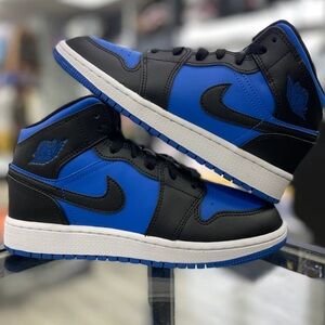 Nike Air Jordan 1 Mid Black Royal Blue White NWOT
